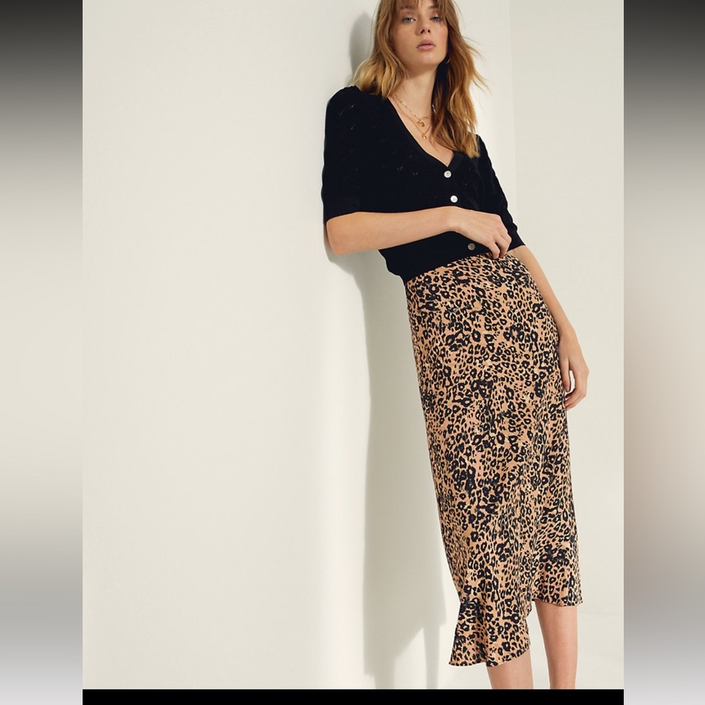 Wilfred leopard midi skirt